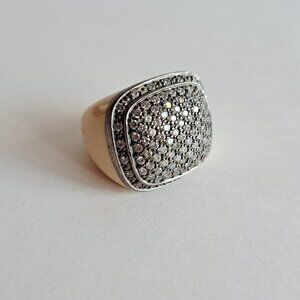 Angelique de Paris Sterling Silver Cubic Zirconia Resin White Square Ring Size 7